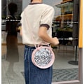 Pikkukuva 3 / 4: Pieni pyöreä kirkas Star Sequin Messenger Bag Sweet Hand Olkalaukku (vaaleanpunainen)