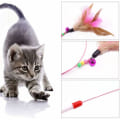 Pikkukuva 3 / 4: Cat Toy Tease Cat Stick värillinen lankasuola kellolla (3 kpl),