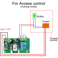 Miniatyrbillede 5 af 5: Enkeltkanals smart WIFI switch modul punkt handling selvlåsende modul alexa stemmestyring modul