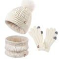 Miniatyrbild 1 av 6: Barn Vinter Hatt Handskar Scarf Set, Girls Toddler Hats color-4