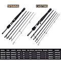 Miniatyrbillede 2 af 6: 6-delt Carbon Spinnestang - 2,1m & 2,4m Agn Fiskestang Håndstang Tackle
