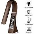 Miniatyrbillede 1 af 5: 5W LED Øjenbeskyttelse Skrivebordslampe Touch Switch USB Genopladelig Sengelampe med Alarmfunktion 200LM (Brun)， Velegnet til