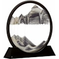 Pikkukuva 2 / 5: Quicksand Art 3D pyöreä lasi Quicksand Landscape, Office Home Decor, musta, musta, 7 tuumaa