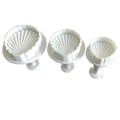 Miniatyrbillede 1 af 5: Stykker Skalformede Småkager Fondant Plastforme Cutter Kage Prægeform