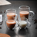 Miniatyrbild 3 av 5: Med handtag dubbelglas kaffekopp värmebeständig kreativ isolering vattenkopp kall dryck mjölkkopp juice kopp (150ml)