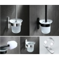 Miniatyrbilde 4 av 5: Space Aluminium håndklestang, badehåndklestang, anhengsett for baderom og baderom (enkelt håndklestang - svart maling),