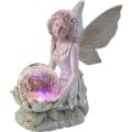 Miniatyrbillede 1 af 4: Havefigurer Elfer Solar Glaskugler Belysning Statue Have Solar Figurer Fairy Statue Dekoration