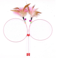 Miniatyrbillede 4 af 4: Cat Toy Tease Cat Stick Color Garn Fjer med klokke (3 stk),