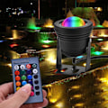 Miniatyrbillede 6 af 8: 12V 10W Vandtæt RGB LED Spotlight til Akvarium, Pool og Have - Sort Undervandslampe Black