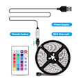Miniatyrbillede 5 af 5: LED strip lys Epoxy baggrundsdekoration USB strip lys med 24 nøgle fjernbetjening (5 meter engelsk farve boks pakning)