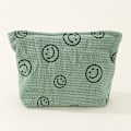 Miniatyrbillede 1 af 3: Makeuptaske Sød smiley fløjlsbukser Toilettaske til rejser green