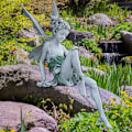 Miniatyrbillede 5 af 5: Siddende Fairy Statue for Tudor og Turek Have Siddende Fairy Statue Harpiks Håndværk Landskabspleje Havedekoration Fairy Fi