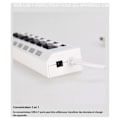 Miniatyrbild 2 av 5: (7 Port - Vit) Oberoende Switch Universal Keyboard Mus USB Interface Splitter