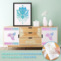 Pikkukuva 5 / 5: 12 kappaletta iso mandala stensiili uudelleenkäytettävät mandalamaalausmallit 8,3 x 11,7 tuuman kukkakuvioinen stensiili Mandala Drawin