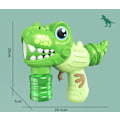 Miniatyrbillede 3 af 3: Automatisk bobleblæsemaskine (otte-hullers grøn dinosaur boblepistol),