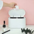Miniatyrbilde 3 av 5: BETTE Presselokk Søppel søppelbøtte Skubbebord Hvit søppelbøtte Mini Benkebord Søppelbøtte Liten bord søppelbøtte Fo