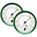 Miniatyrbillede 1 af 5: 2 stk Grønt termohygrometer selvklæbende vinduestermometer Analogt Udendørs Havevindue Termometer,