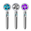 Miniatyrbild 2 av 5: Tryckduschhuvud med trycksatt bi-turbo propellerfläkt 3 filterelement (silver + 3 filterelement)