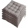 Debuns – Sæt med 6 stolehynder 40x40 cm – 50% polyester og 50% bomuld – Vendbar med bindebånd – Maskinvaskbar ved 30°C