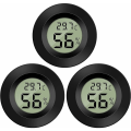 Miniatyrbillede 1 af 5: 3 stk sort indbygget elektronisk termo-hygrometer, akrylboks termo-hygrometer