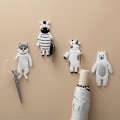 Miniatyrbillede 3 af 5: 2 stykker sammenfoldelig blød lim sømløs krog Multifunktionel køkkenopbevaringsstativ tegneseriedyreformet kreativ krog (zebra),