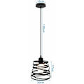 Miniatyrbillede 5 af 5: Creative Pendel Lysekrone Lampe Metalskærm 20cm E27 til Stue Soveværelse Bar Sort - Sort