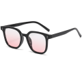 Miniatyrbillede 1 af 4: Solid sort stel med Blush Lens Clear Large Frame Flad Lens Powder Solbriller (Black Frame Blush),