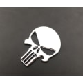 Miniatyrbilde 2 av 3: Punisher billogo hodeskalle bilklistremerke metallmodifisert karosseriklistremerke sideetikett haleetikett (sølvsvart munn)
