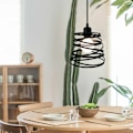 Miniatyrbillede 1 af 5: Creative Pendel Lysekrone Lampe Metalskærm 20cm E27 til Stue Soveværelse Bar Sort - Sort