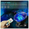 Miniatyrbillede 5 af 5: Ocean Wave Night Light Projector, Fjernbetjening Projektionslampe Rotation Northern Light Projector Stemningslys