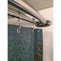 Miniatyrbillede 3 af 5: 12x bruseringe Bruseforhængsringe Kroge Hængeringe i rustfrit stål med glidesystem, 12 enkeltkroge (sølv)