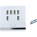 Miniatyrbilde 5 av 5: Port USB Vegglader Power Strip, 3,4A ladesenter Vegguttak Strømuttak Panelbryter for telefoner, nettbrett og Au