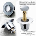 Miniatyrbillede 5 af 5: Vaskprop, vask afløb, anti-tilstopningsventil med anti-tilstopningsfilter til vaske med 34-40 mm åbning.