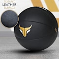 Miniatyrbild 2 av 3: Medicinsk Boll 12 KG Utan Studs - Mytra Fusion - Äkta Läder - Slam Ball för Fitness, Styrketräning, Cross Training Svart