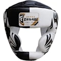 Miniatyrbild 1 av 3: Boxningshjälm - Farabi Sports - Nappa-läder - Stötbeskydd - Tri-Lagersfoder - Unisex Svart vit jag