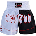 Miniatyrbild 1 av 4: Kort Muay Thai - Farabi Sports - Vit - Ultralätt - Andningsbar - Unisex vit svart M