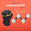 Miniatyrbild 6 av 6: MMA-handskar - Mytra Fusion - BS-22 - Grappling - Svart - Syntetläder SVART M