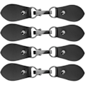 Miniatyrbillede 1 af 4: 4 stk. Læderlukning med flig, clips holder, spænde, låsestift til poncho, kappe, cardigan, omslag, sjal, tilbehør, sort