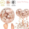Miniatyrbild 3 av 5: Glitterballonger och roséguld latexballonger för födelsedagar,