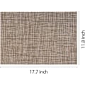Miniatyrbillede 2 af 5: Linen Brune Bordplader til Spisebord Sæt af 6 Vævede Vinyl Plast Bordplader Skridsikker Varmeisolering Pletbestandig
