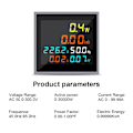 Miniatyrbillede 4 af 5: Mini AC Energimåler 1 Fase 110V 220V 100A Voltmeter Amperemeter Wattmeter Frekvenstester HD LCD Disp