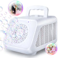 Miniatyrbild 1 av 4: Vit bubbelmaskin Bärbar bubbelmaskin för barnfest Bröllop Automatisk bubbelmaskin med 2
