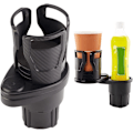 Miniatyrbillede 1 af 5: Sort Universal Bil Dobbelt Kopholder Justerbar Kop Stativ, 2 I 1 M