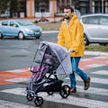 Miniatyrbilde 5 av 5: Barnevognregnbeskyttelse og myggnetting for barnevogn, universell reiseveat