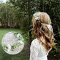 Miniatyrbilde 4 av 5: Blomsterkrone for hår, Boho kunstig bryllupsblomsterkrone for jente kvinner, hvit blomster C