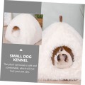 Miniatyrbild 3 av 5: （vit）1 st kattbo Donut kattbädd leksaker för katter inomhus katter utomhus katthus för vinter husdjurstält
