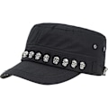 Miniatyrbillede 1 af 4: Unisex Skull/Skeleton Studded Punk-Army-Cap Cool Flat Cap