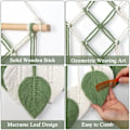 Pikkukuva 3 / 5: Makrameeseinävaate Boho Käsintehty Kudotut Lehdet Bohemian Chic Kotiseinän Koristelu Moderni Geometria Lehti Taide Tapestry Koriste