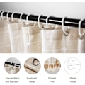 Miniatyrbillede 5 af 5: stk. Rustik Polyester Linned Neutral Boho Stribe Beige Bruseforhæng til Badeværelse med Kvaster - Boheme Stof Bruseforhæng 183 x 183 cm