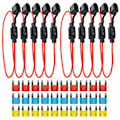 Miniatyrbillede 1 af 5: 10 stk. 16AWG små vandtætte stikbare bladfuseholdere med ledning, 32V bladfuseholderholder, Ca